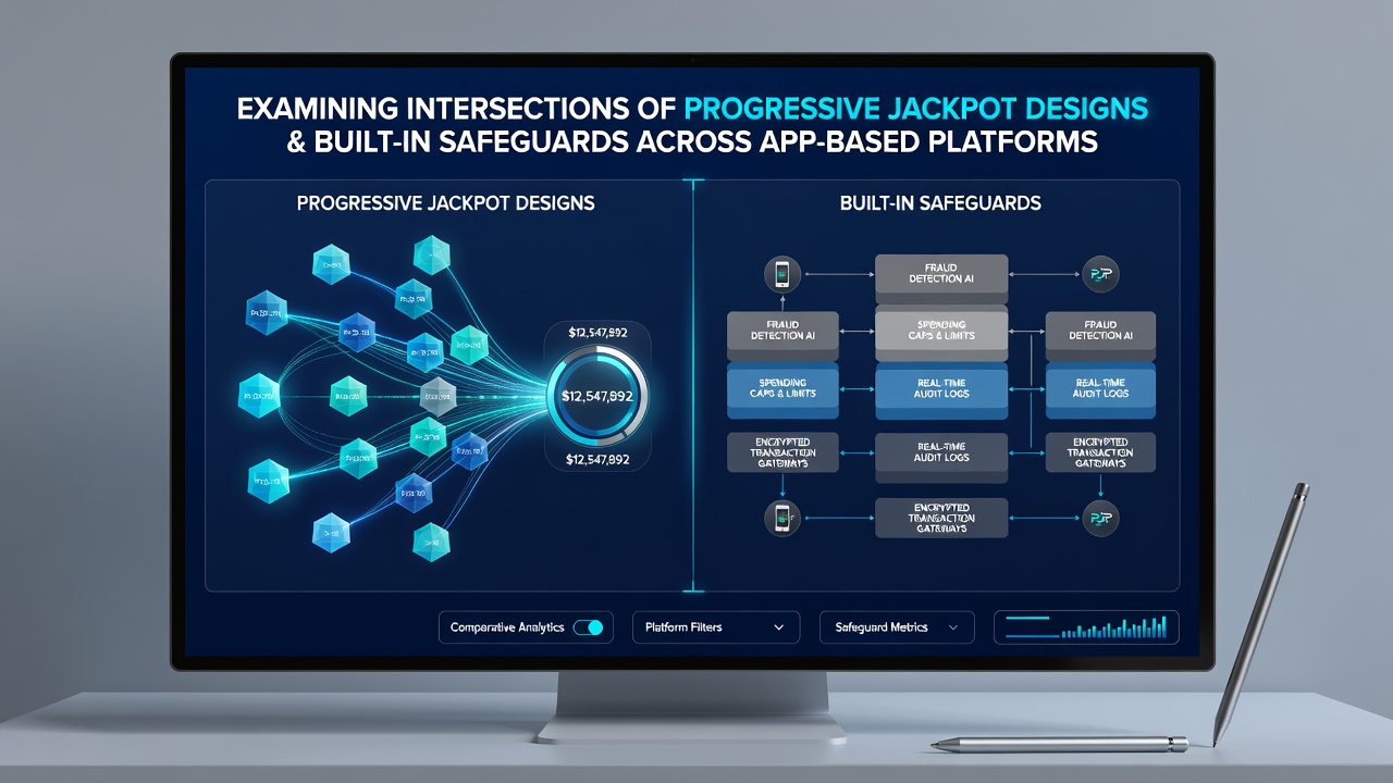 Mobile device screen showing integrated jackpot safeguard alerts and licensing compliance dashboard